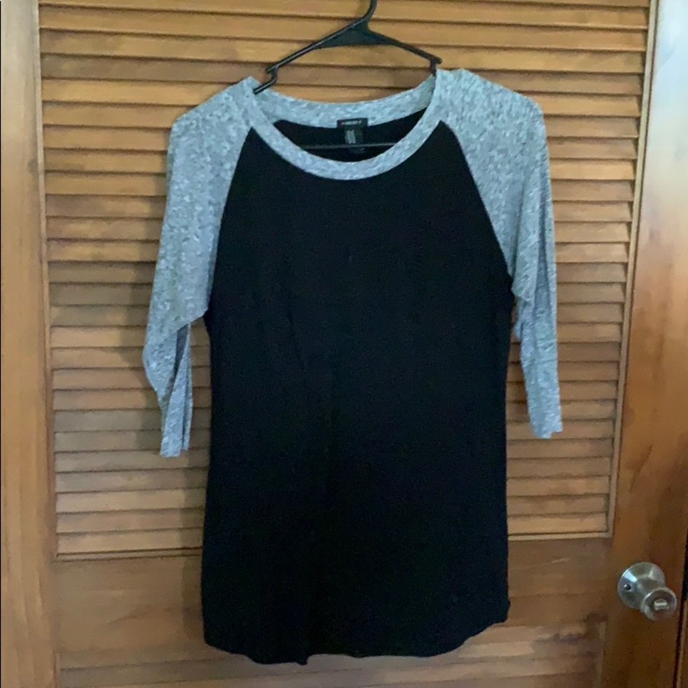 Black and Gray 3/4 sleeve Tee